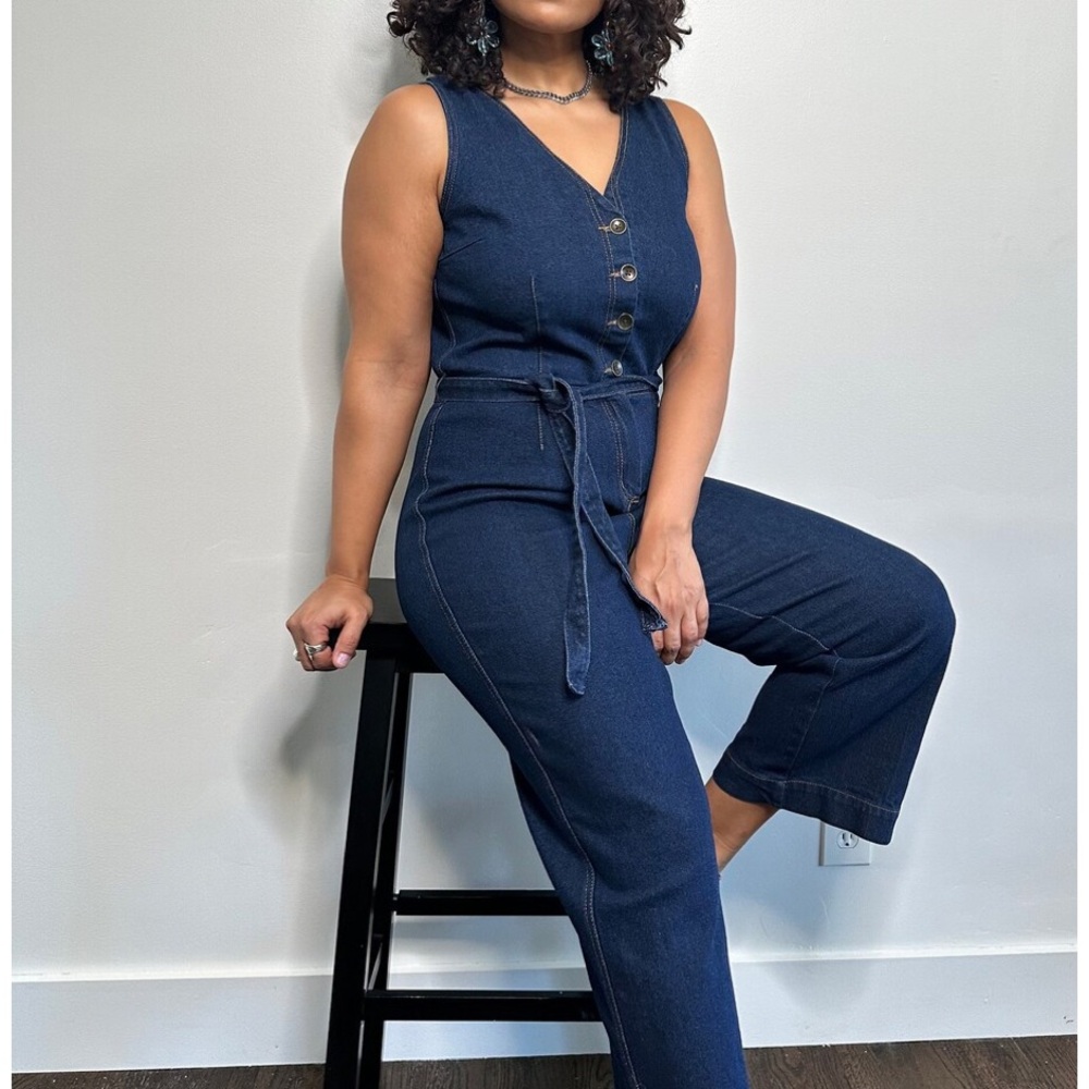 Universal Thread Jean Button-Front Jumpsuit - image 1